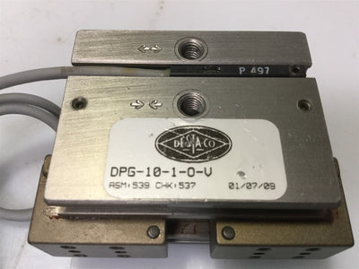 Used De-Sta-Co DPG-10-1-O-V Direct Connect 2-Jaw Parallel Gripper 1/4"-Stroke 50Lbf