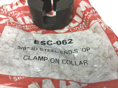 New Lot of 4 Climax Metal ESC-062 Clamp-On Collar 5/8" ID Steel End-Stop Black Oxide