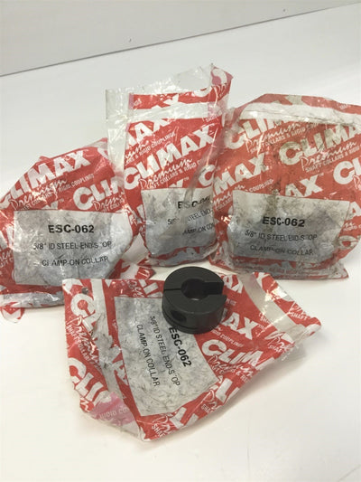 New Lot of 4 Climax Metal ESC-062 Clamp-On Collar 5/8" ID Steel End-Stop Black Oxide