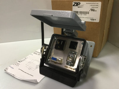 New ZIPport ZP-PSA Panel Interface Connector 120VAC Outlet DB-9 USB 3A Breaker *NIB