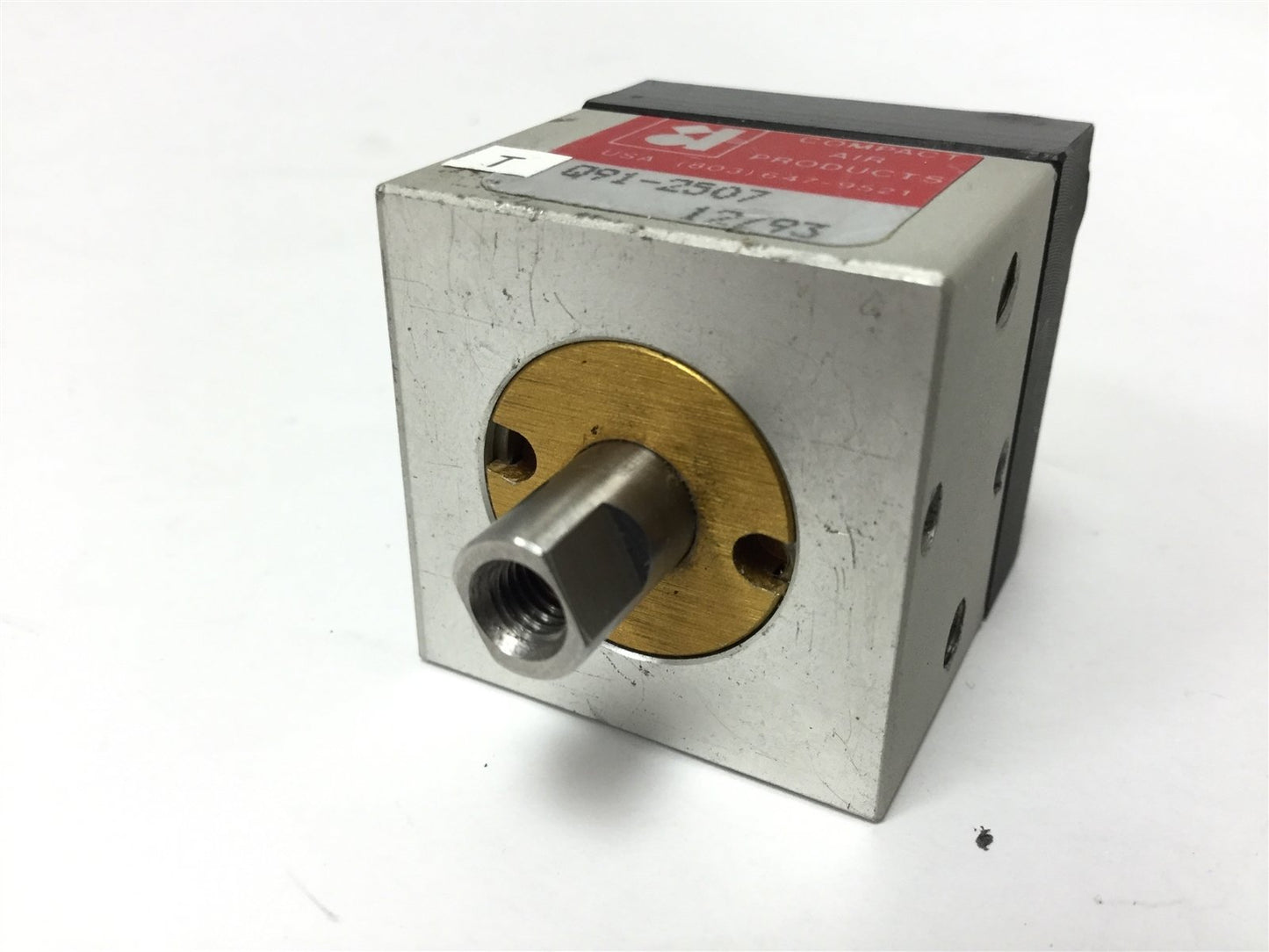 Used Compact Q91-2507 Double Acting Pneumatic Cylinder, Ports: 10-32, Stroke: 0.125"