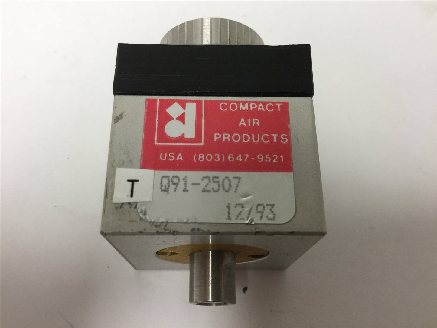 Used Compact Q91-2507 Double Acting Pneumatic Cylinder, Ports: 10-32, Stroke: 0.125"