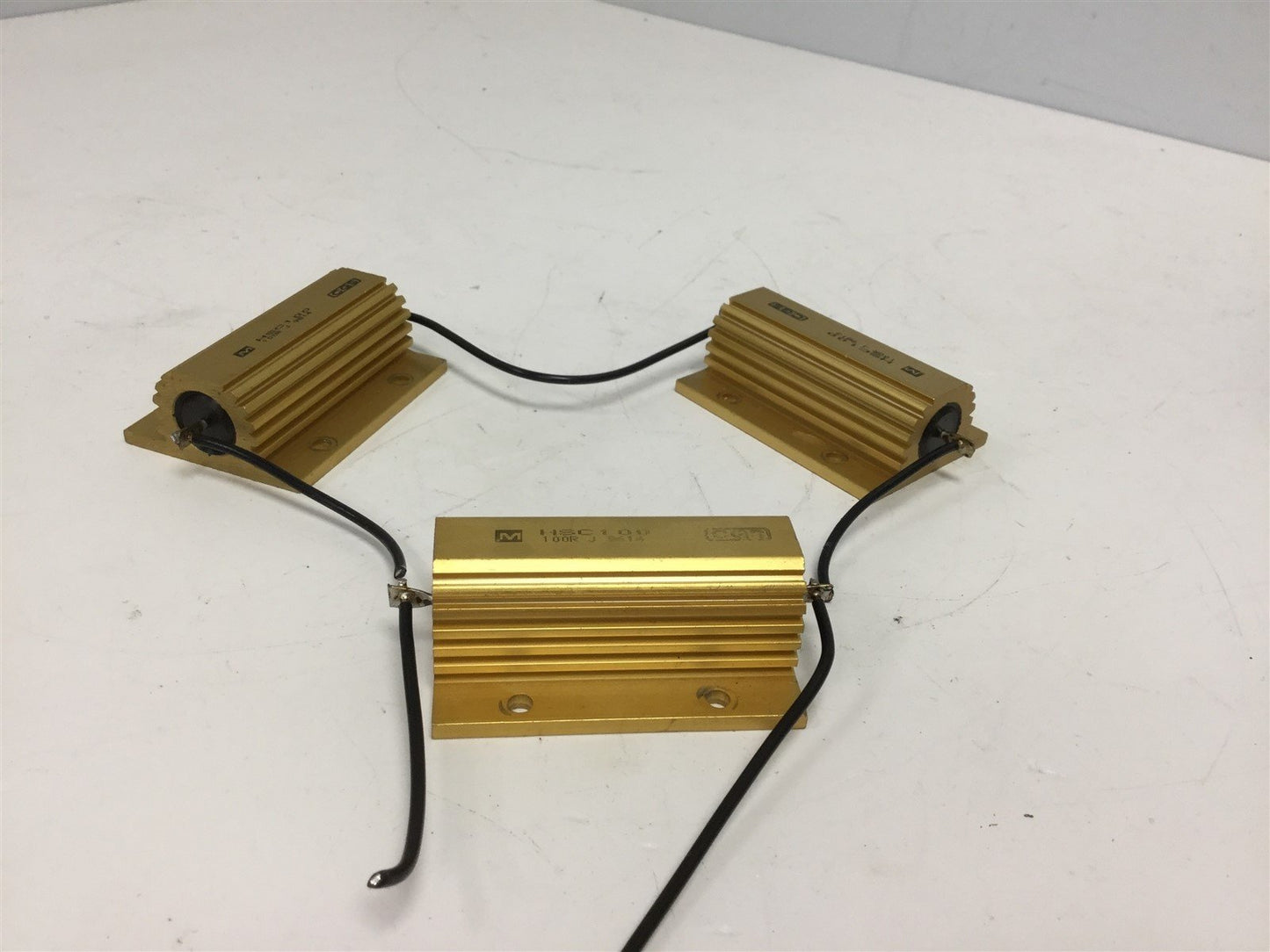 Used Lot Of 3 TE Connectivity CGS HSC100 100R J Power Resistors, 100 Ohm, 100 Watt