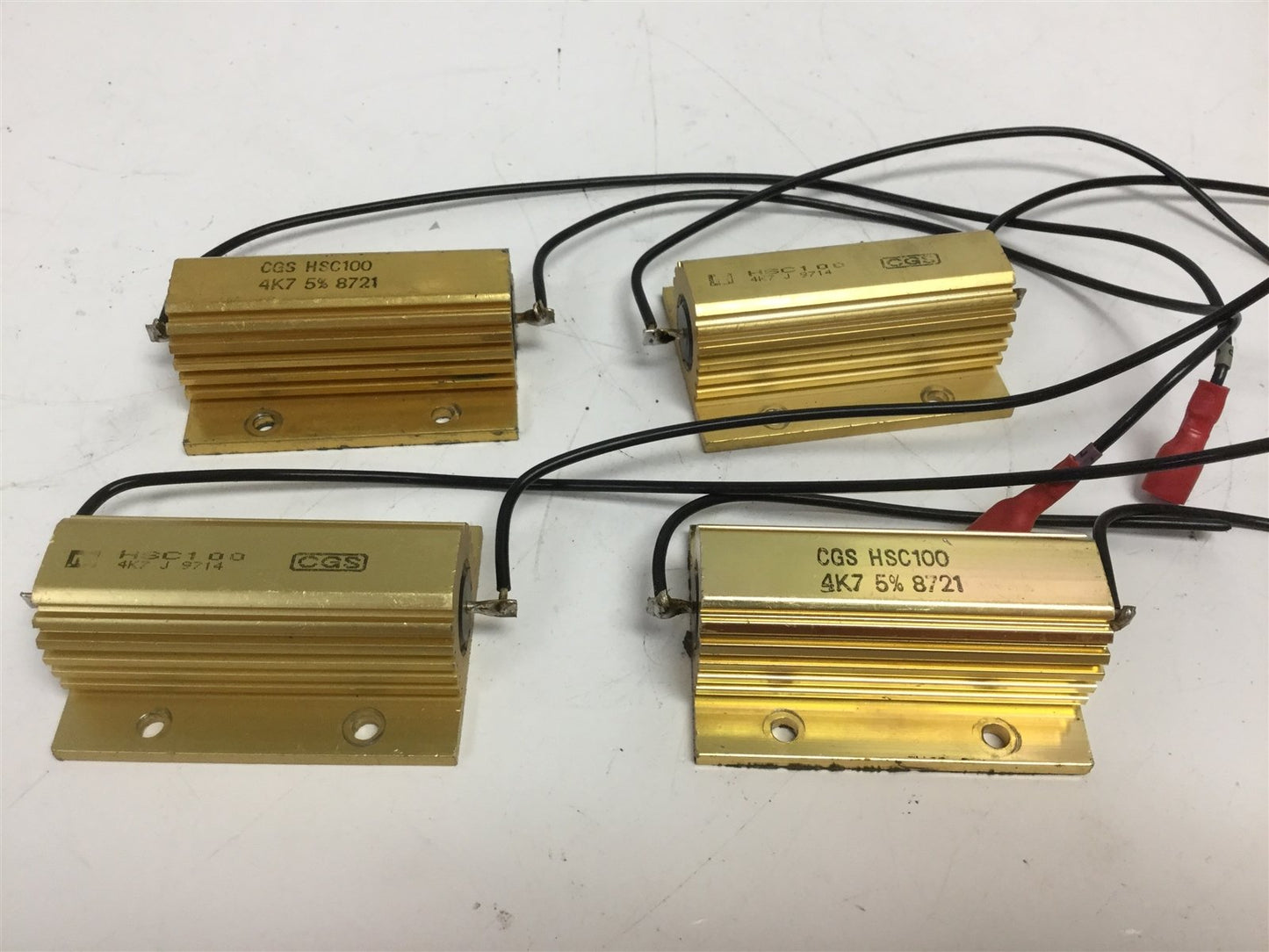 Used Lot of 4 TE Connectivity CGS HSC 100 4K7 Resistors Res: 4.7K Ohm Power: 100 Watt