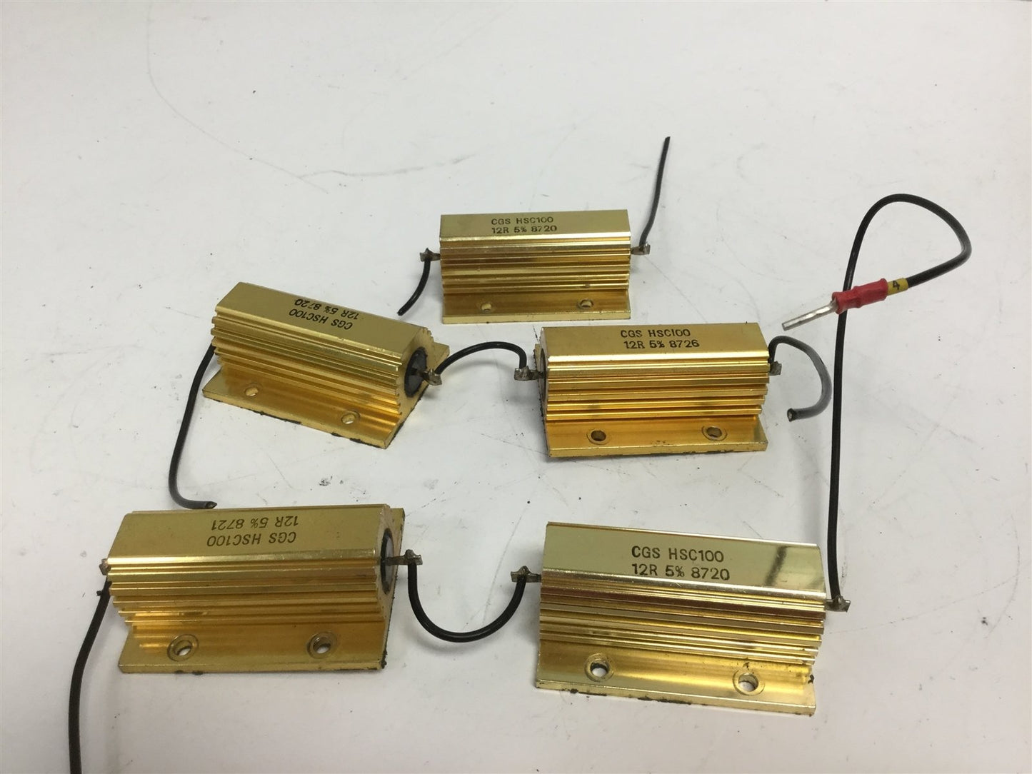 Used Lot of 5 TE Connectivity CGS HSC 100 12R Resistors Res: 12 Ohm Power: 100 Watt