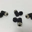 Used Lot of 4 90-Degree Elbow Sockets, 4-Pin, Cable OD: 0.13"-0.26", Wire Size: 18AWG