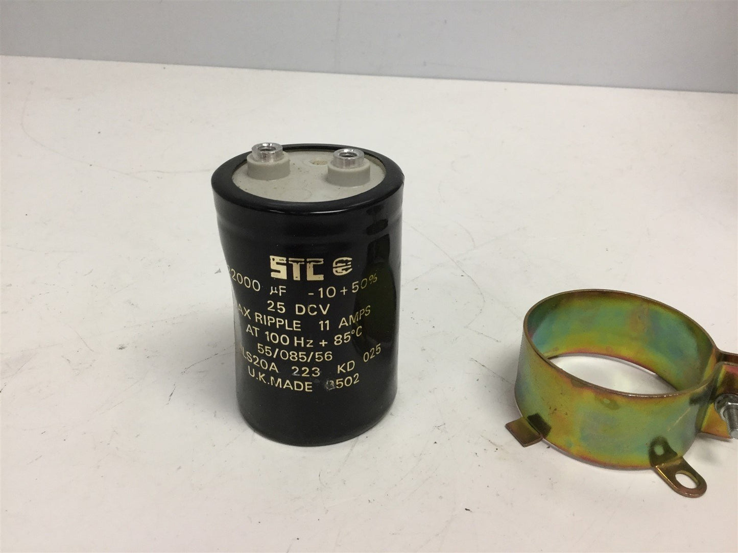 Used STC ALS20A-223-KD-025 Capacitor 22000uF - 10 +50%, 25VDC Max Ripple 11A at 100Hz