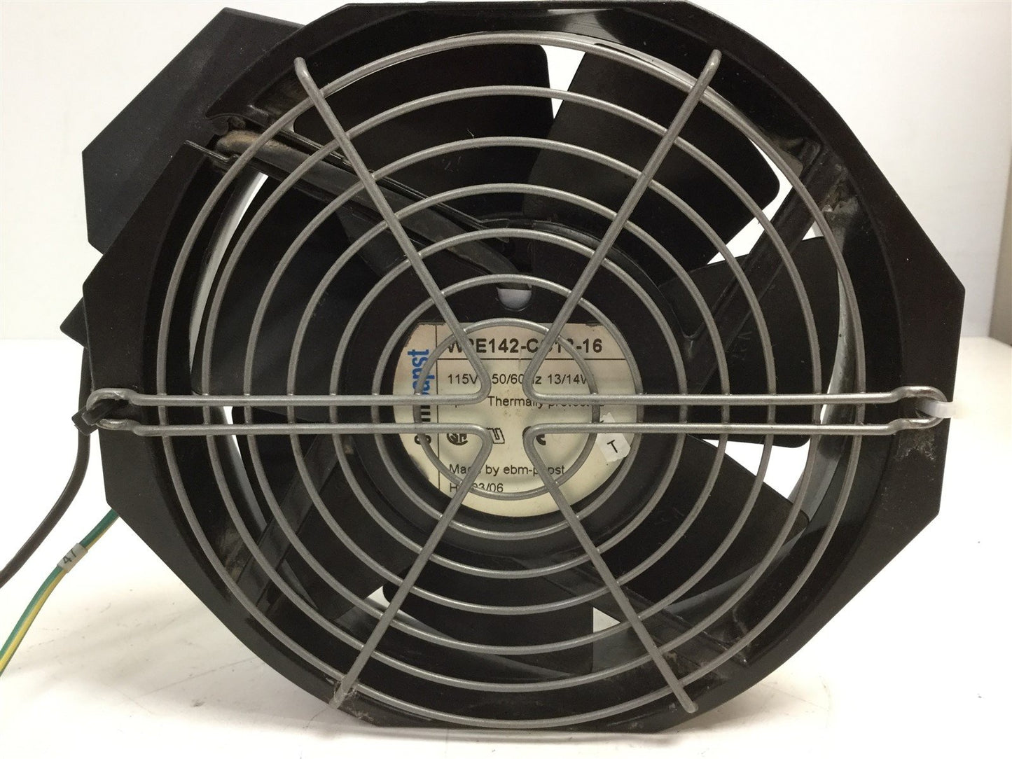 Used EBM-Papst W2E142-CC13-16 Thermally Protected Fan, Voltage: 115 VAC Watts: 13/14W