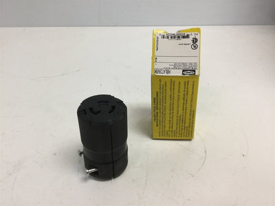 New Hubbell HBL4729VBK Connector Twist-Lock, 15A, 125V, 2 Pole 3 Wire L5-15R