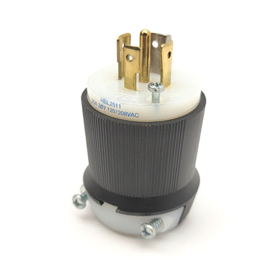 New – Open box Hubbell HBL2511 Twist Lock Plug 4-Pole, 5-Wire, 20A, 120/208VAC, NEMA L21-20P