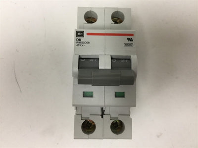 Used Cutler Hammer WMS2D08 2-Pole Circuit Breaker, 480V Max, 8 Amps, D-Curve
