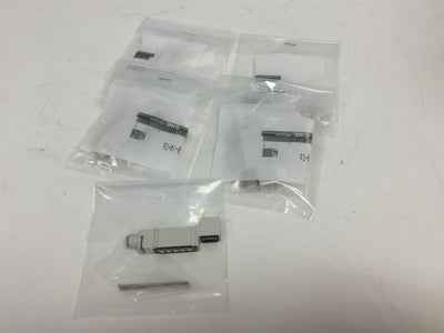 New Lot of 5 New SMC SY30M-38-1A-C6 Supply Spacer, Fittings: 6mm For SY3000 Manifold