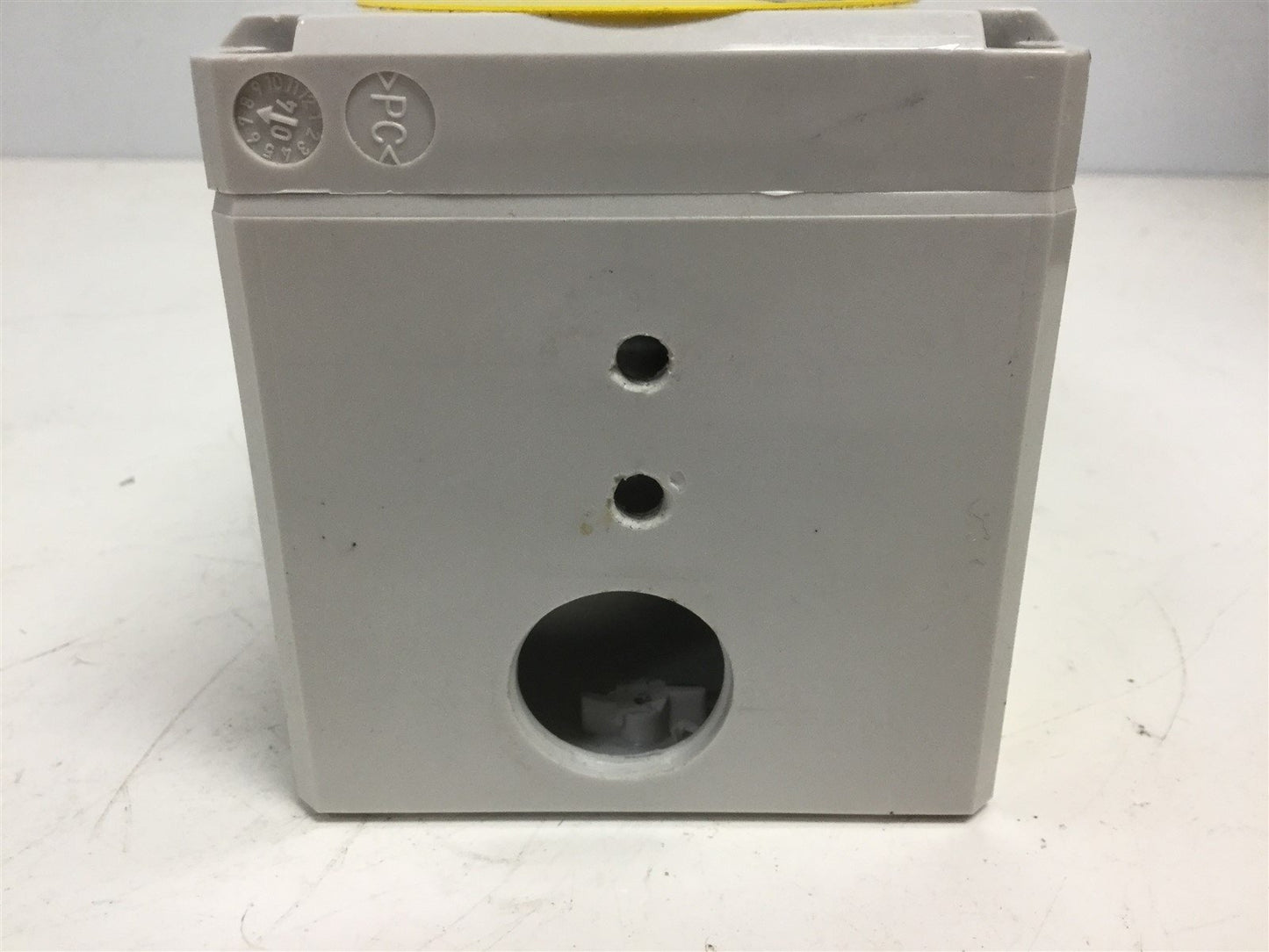Used Hoffman Q3PBPCDM 3-Hole Pushbutton Enclosure, 6-5/16" x 3-3/16 x 3-7/16" *Holes*