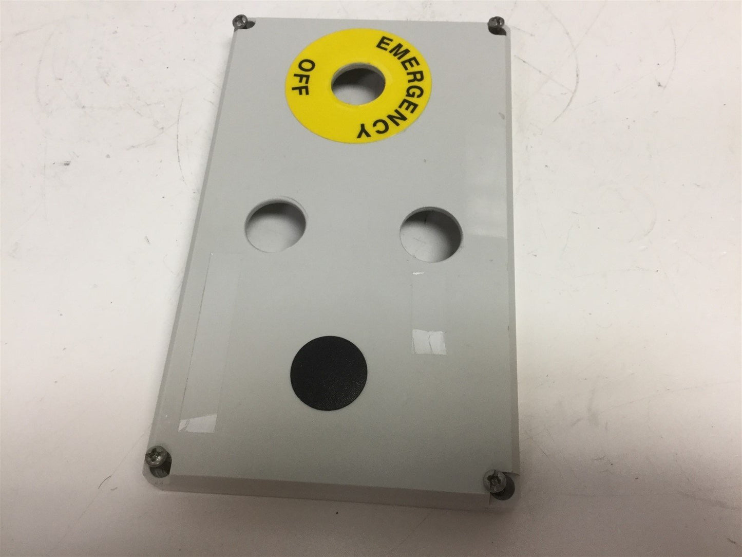 Used Hoffman Q4PBPCDM 4-Hole Pushbutton Enclosure Dimensions 8" x 4-3/4" x 3-7/16"