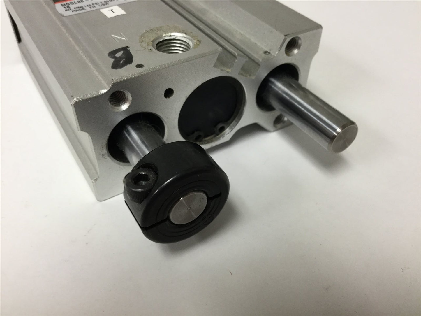 Used SMC MGQL20-50-Y59AL-XC18 Pneumatic Guided Cylinder 20mm Bore 50mm Stroke 145psi