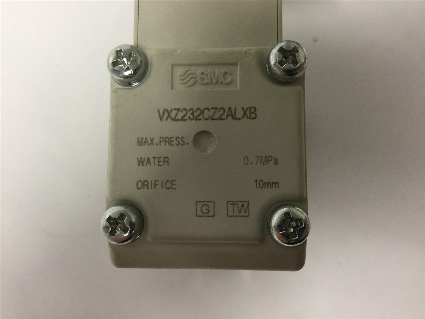Used SMC VXZ232CZ2ALXB Water Valve, Pressure: 0.7MPa (101.5psi), Orifice: 10mm
