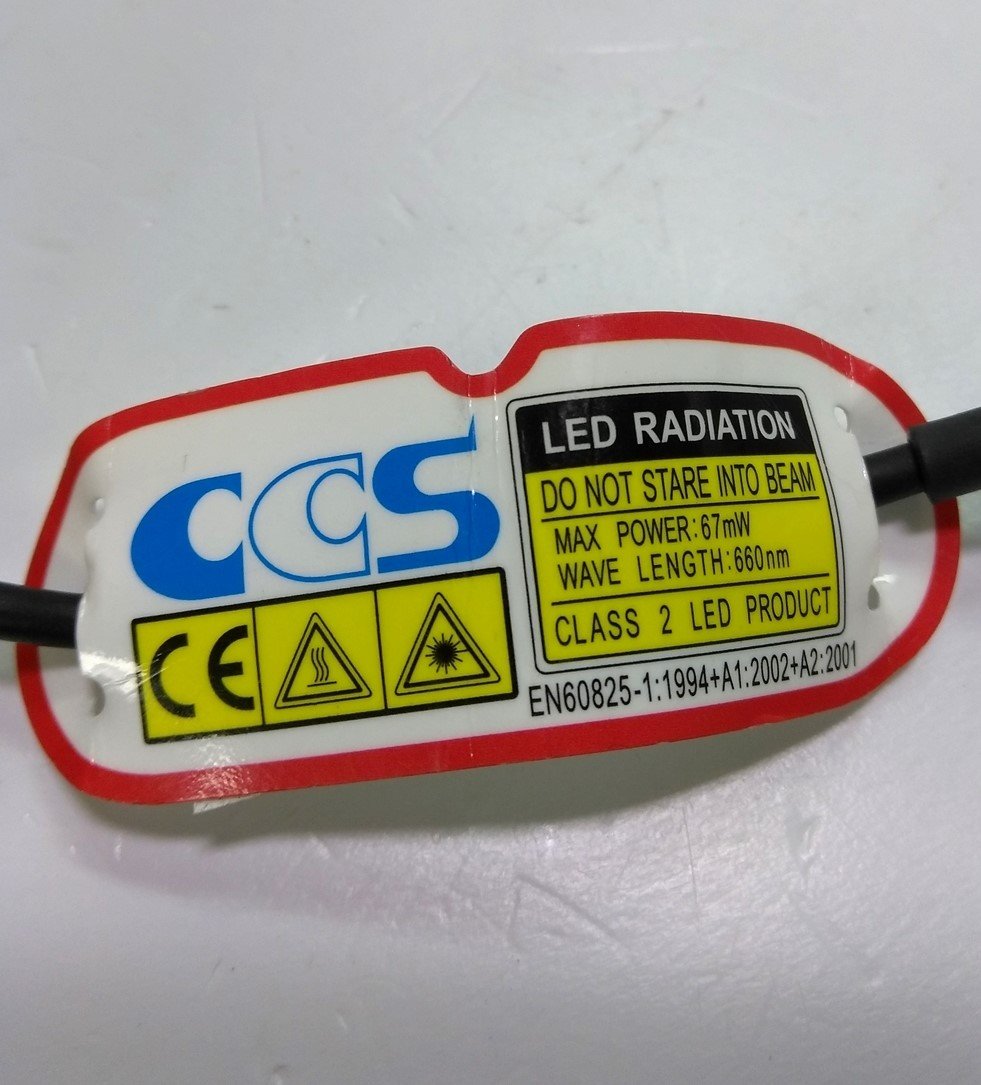 Used CCS LDL-TP-27X27 High Intensity LED Inspection Backlight, Red, 12VDC, 27x27mm