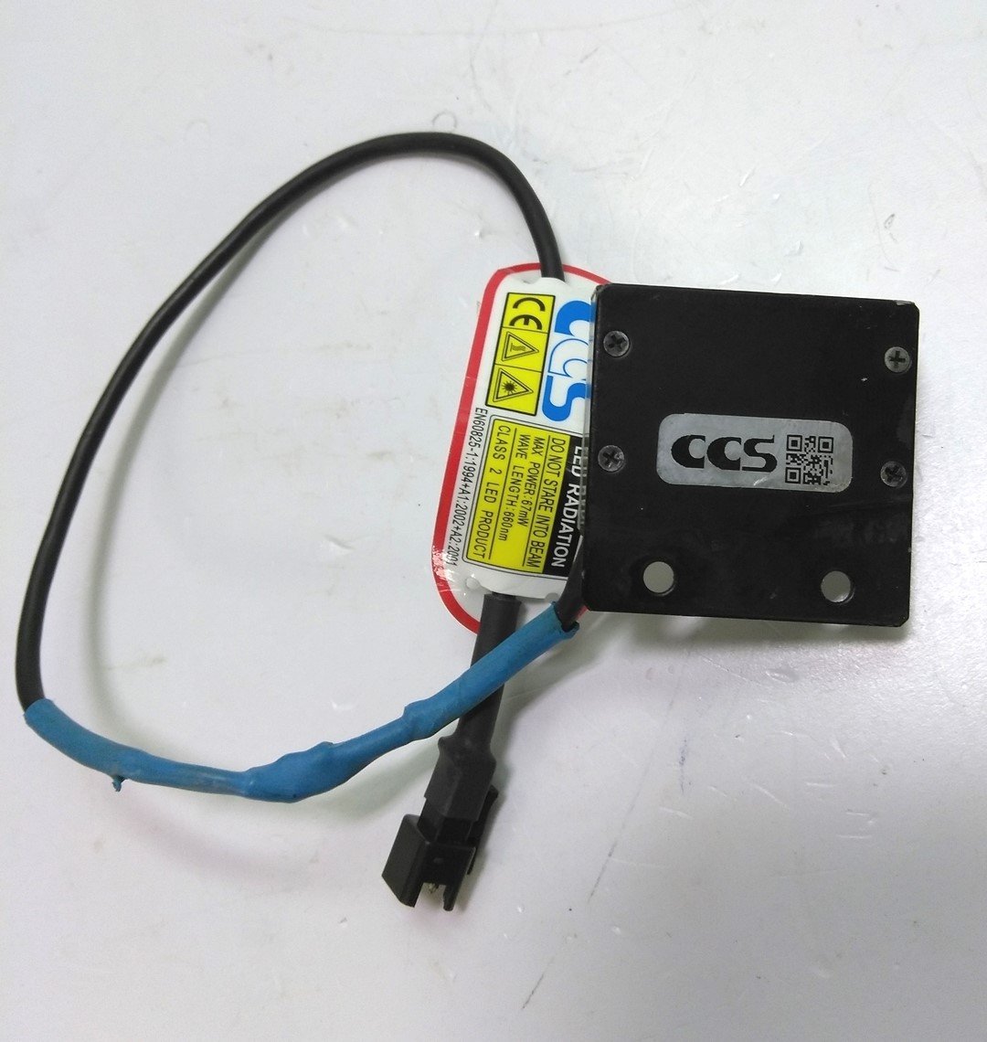 Used CCS LDL-TP-27X27 High Intensity LED Inspection Backlight, Red, 12VDC, 27x27mm