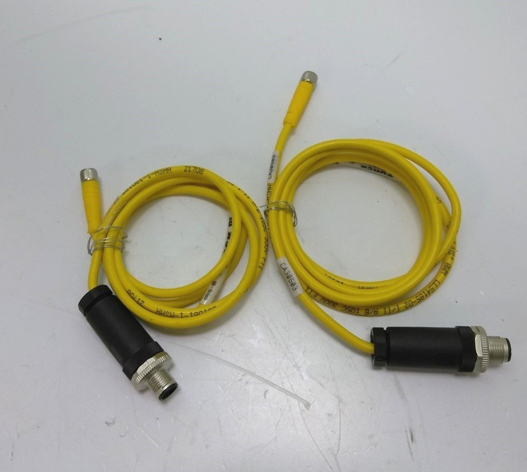 Used Lot of 2 Turck U2515-65 Cable, 4' long, 3 Conductor, M8 Female Connector