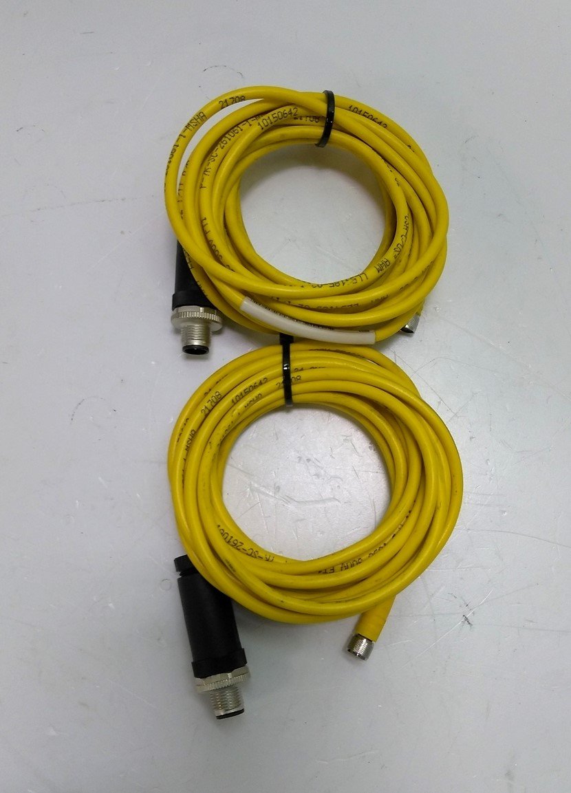 Used Lot of 2 Turck U2515-65 Cable, 10' long, 3 Conductor, M8 Female Connector