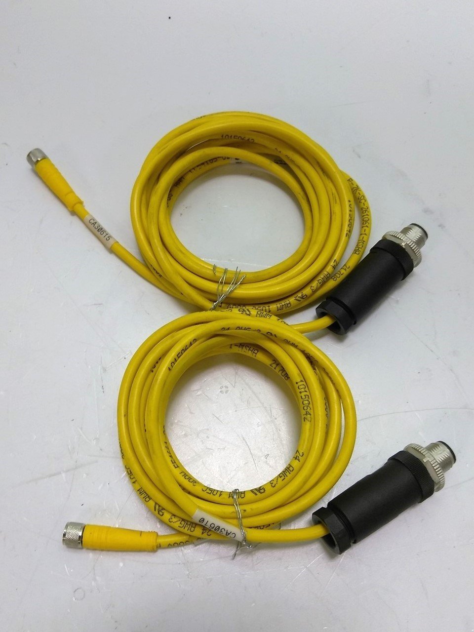 Used Lot of 2 Turck U2515-65 Cable, 8' long, 3 Conductor, M8 Female Connector