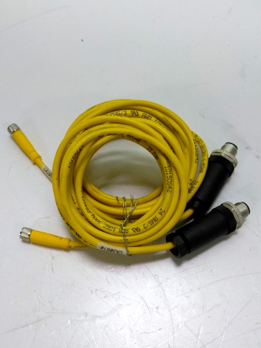Used Lot of 2 Turck U2515-65 Cable, 8' long, 3 Conductor, M8 Female Connector