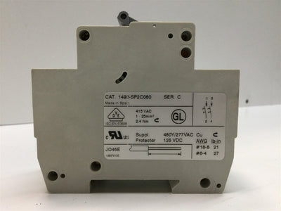 Used Allen Bradley 1492-SP2C080 Circuit Breaker, 2-Pole, 480Y/277VAC 125VDC 8A