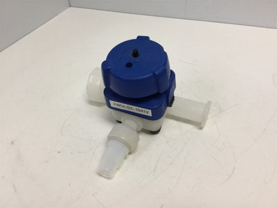 Used Cole-Parmer TZD100-075 Tri-Clamp T-Diaphragm Valve Maxi Run-Mini Branch Blue