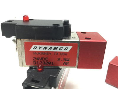 New – Open box Lot of 3 Dynamco D123201 Electric Solenoid Pneumatic Air Valve 3-Way 24VDC 2.5W