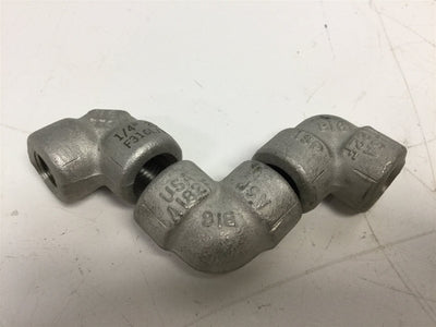 New Lot of 3 New 90 Deg Elbow Stainless Steel Female Fitting, 1/4" NPT F316L 316