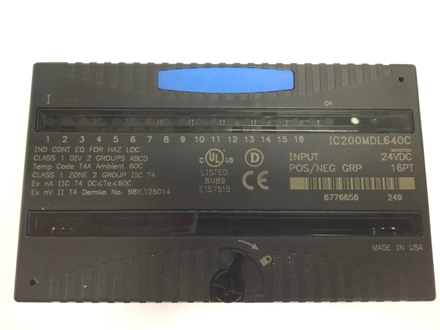 Used GE Fanuc IC200MDL940C Input Relay Module 24VDC 16PT With IC200CHS022A IO Carrier