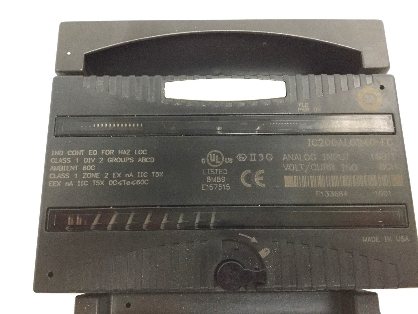 Used Ge Fanuc IC200ALG240-FC Analog Input Module 16BIT, 8 Channels With I/O Base