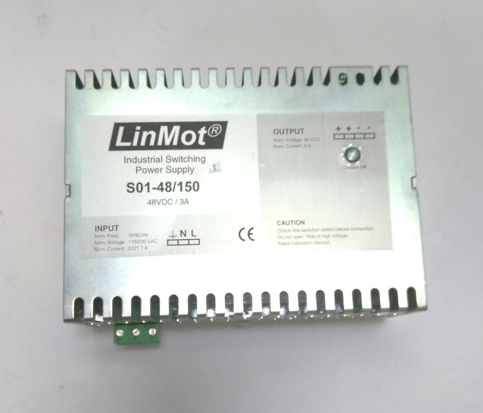 Used LinMot S01-48/150 Power Supply, In: 115 / 230VAC 3 / 1.7A, Out: 48VDC 3A