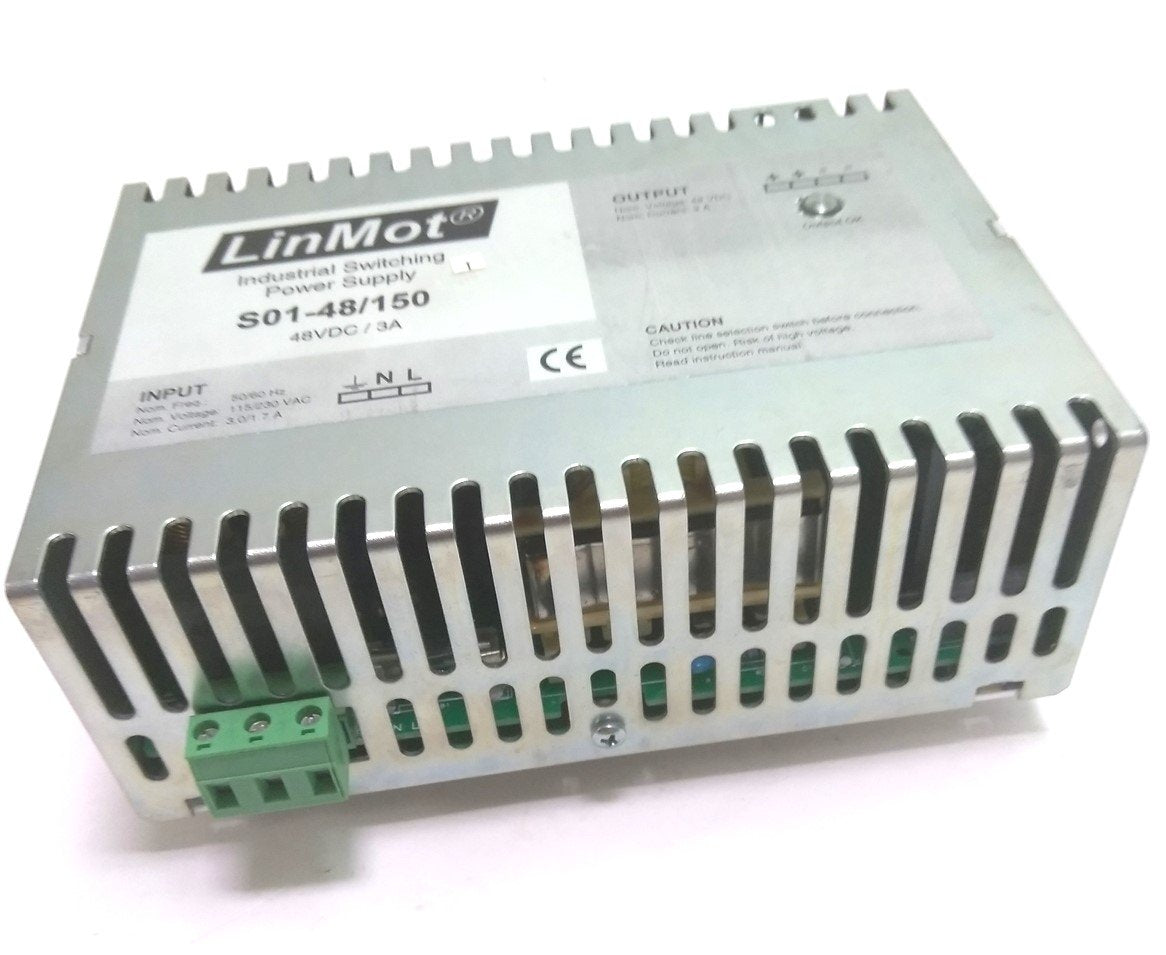 Used LinMot S01-48/150 Power Supply, In: 115 / 230VAC 3 / 1.7A, Out: 48VDC 3A