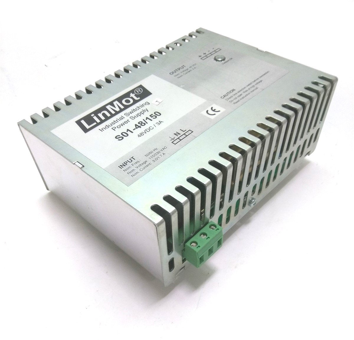 Used LinMot S01-48/150 Power Supply, In: 115 / 230VAC 3 / 1.7A, Out: 48VDC 3A