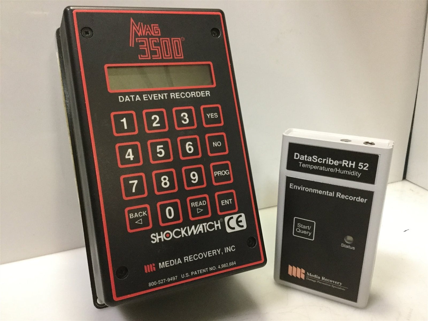 Used Shockwatch Mag 3500 G-Force & DataScribe RH 52 Temp/Humid Data Event Recorders