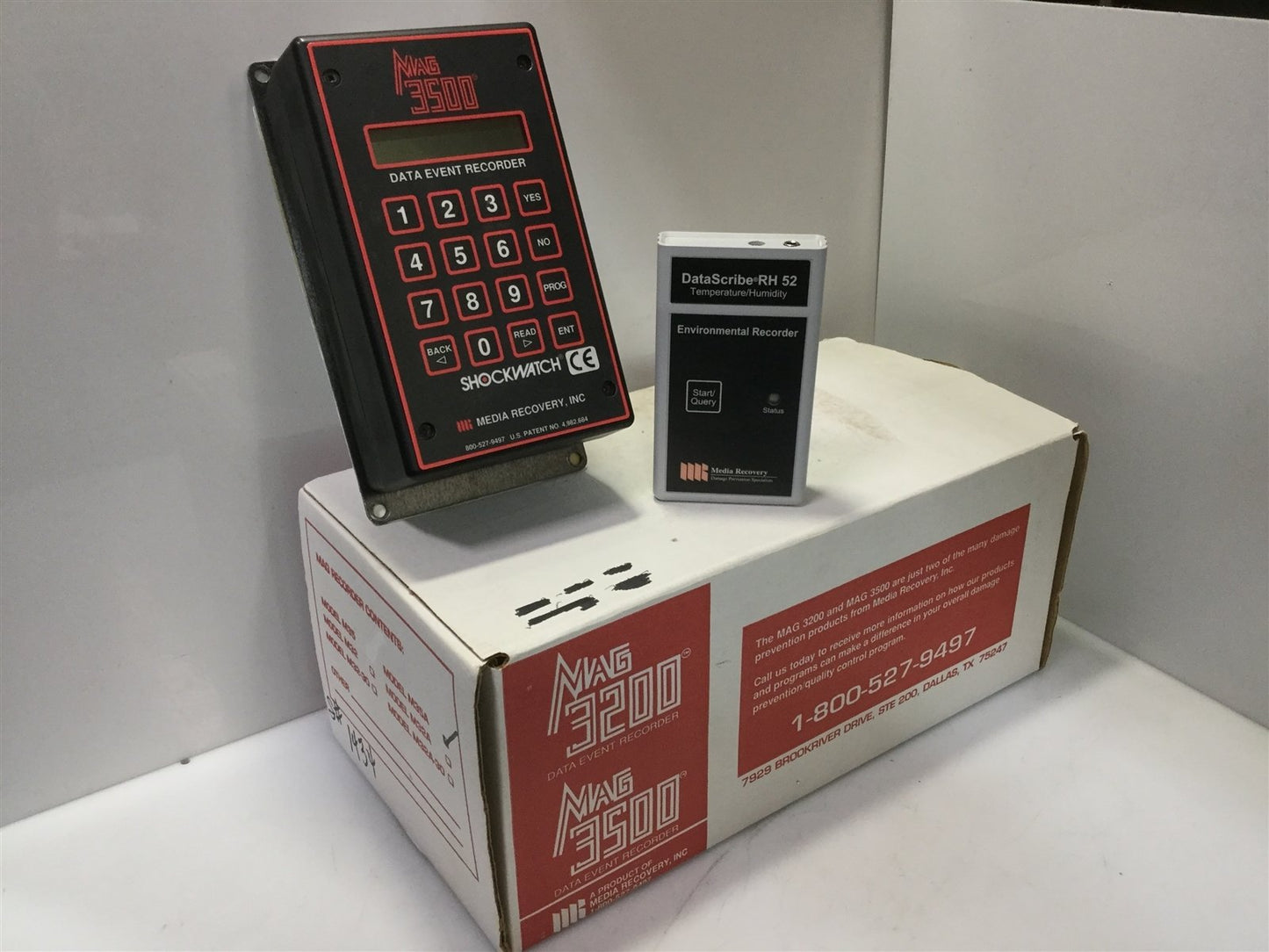 Used Shockwatch Mag 3500 G-Force & DataScribe RH 52 Temp/Humid Data Event Recorders