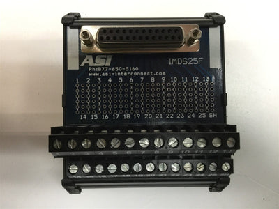 Used ASI IMDS25F Terminal Block Interface Module 26-12AWG 25-Position DIN Mounting