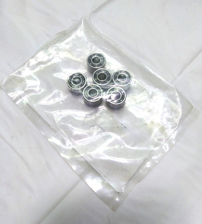 New Lot of 6 New KMS SSR4DR-6 Radial Ball Bearings, 316 Stainless, ID 1/4", OD 5/8"
