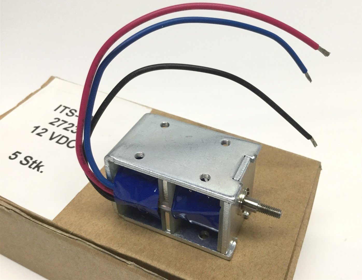 New Lot of 5 Intertec Red Magnetics ITS-LX-2723 Bistable Electric Solenoid 12VDC 8mm