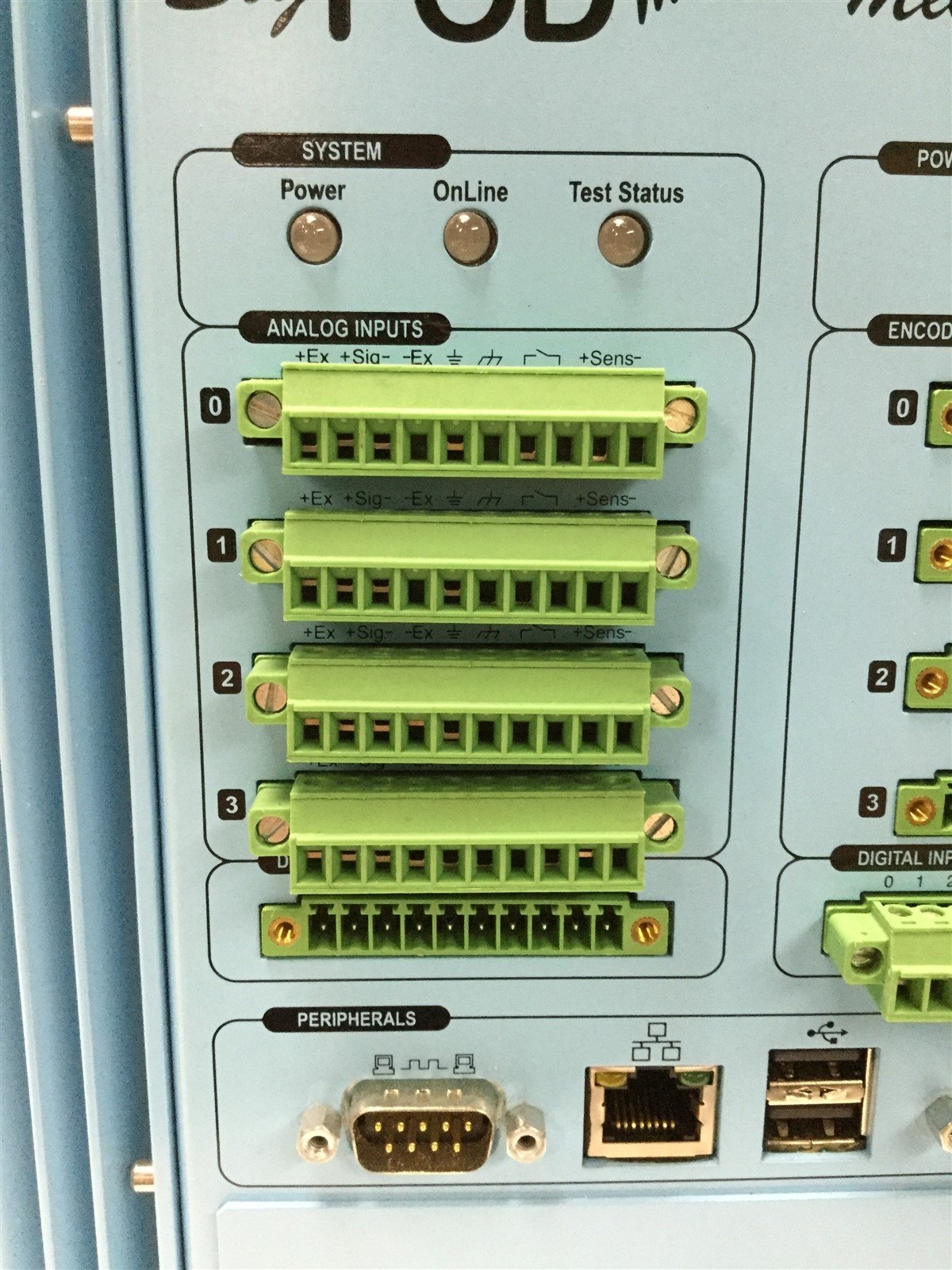 Used Sciemetric sigPOD 1804 Process Monitor, 8 Digital I/O, 4 Analog In, 4 Encoder In