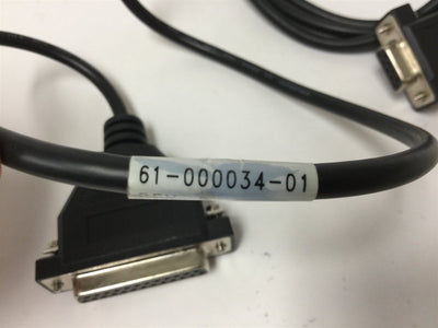 New Microscan 61-000034-01 Communications Cable, 25-Pin D-Sub to 9-Pin D-Sub