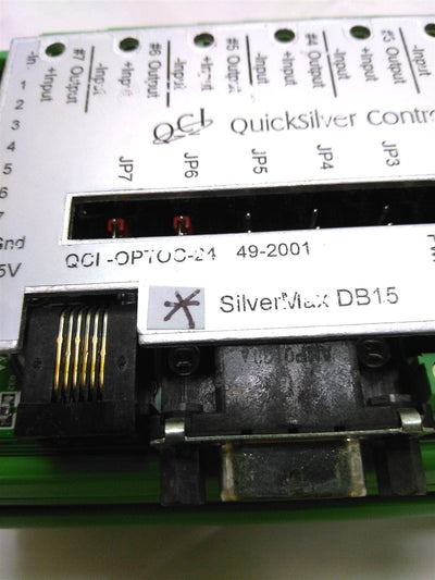Used QuickSilver QCI-OPTOC-24 Optical I/O Module, Voltage 5-24VDC, DIN Mount, 7 I/O's