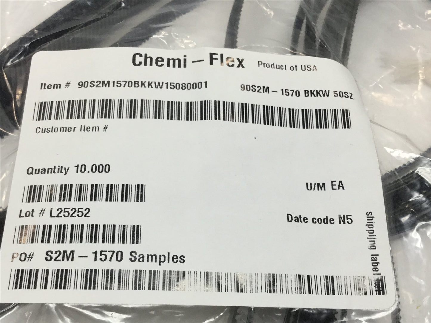 New Lot of 10 Chemi-Flex 90S2M-1570 Urethane Timing Belt 9mm W, 1570mm L, 785 Tooth