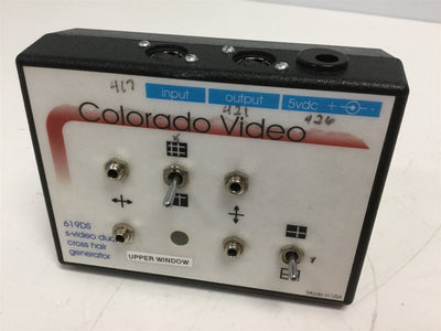 Used Colorado Video 619DS S-Video Dual Cross Hair Generator 3.25"x4.38"x1.5" 5V DC