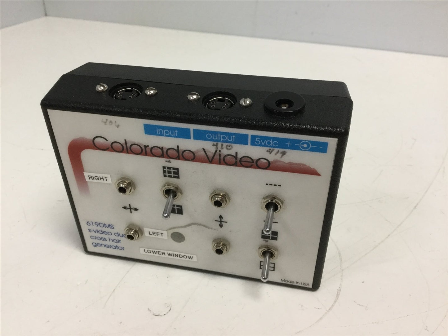 Used Colorado Video 619DMS S-Video Dual Cross Hair Generator 3.25"x4.38"x1.5" 5V DC