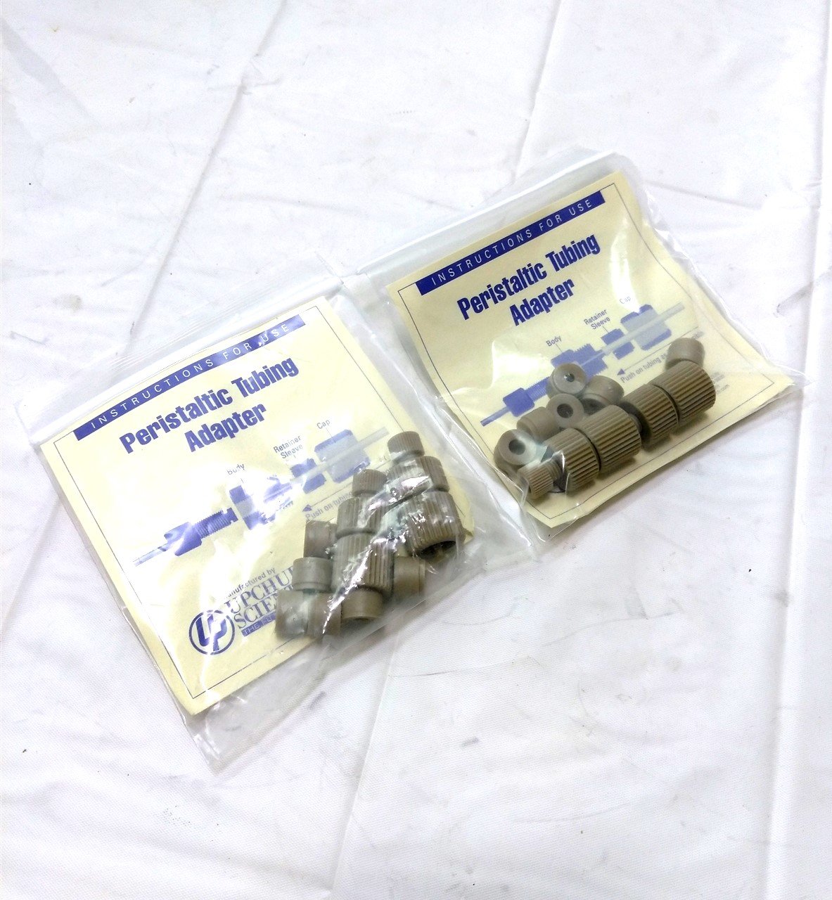 New Lot of 2 New Upchurch Scientific P-757 Tubing Adapters, Rigid to Soft Tubing