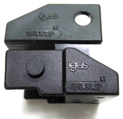 New Lot of 6 New Igus 080.30.1P Energy Chain Mounts, 3M, 3F, 1.37"L x 1.5"W x 0.65"H
