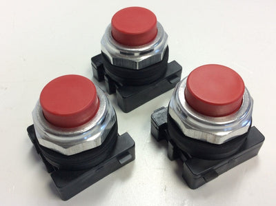 New Lot of 3 WEG CSW30-BS1 30mm Momentary Red Non-Illuminated Pushbuttons