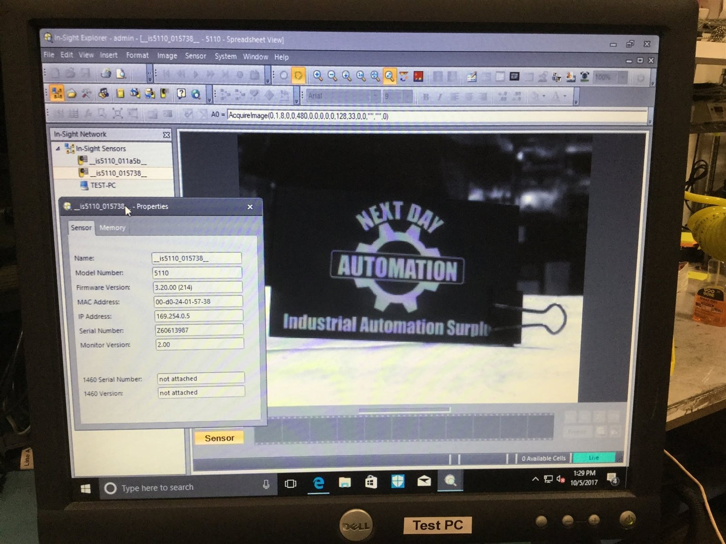 Used Cognex 800-5870-1R A Rev A In-Sight 5110 ID Reader, 640x480 Res, 60FPS, 4x Speed